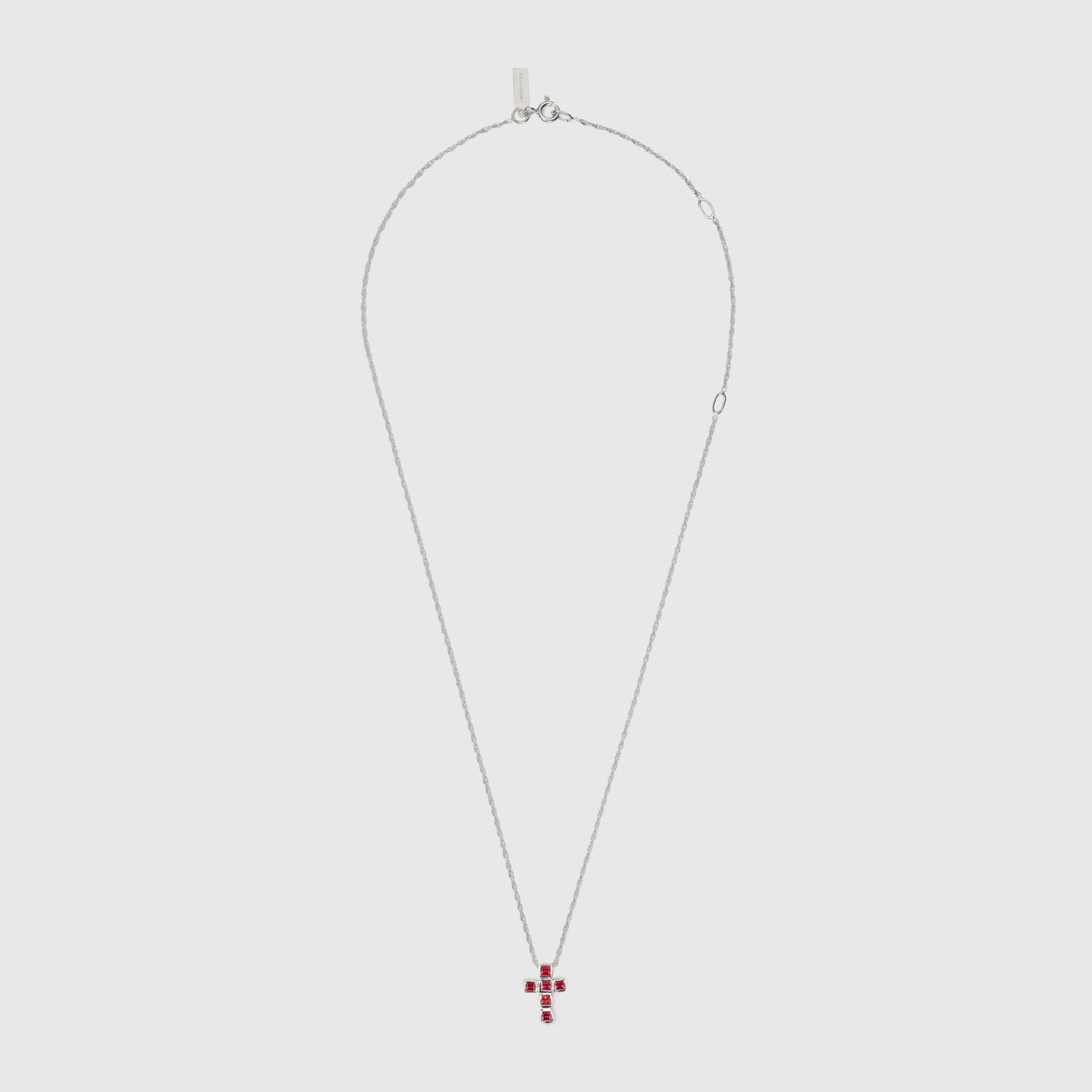 Ruby Grid Cross Necklace