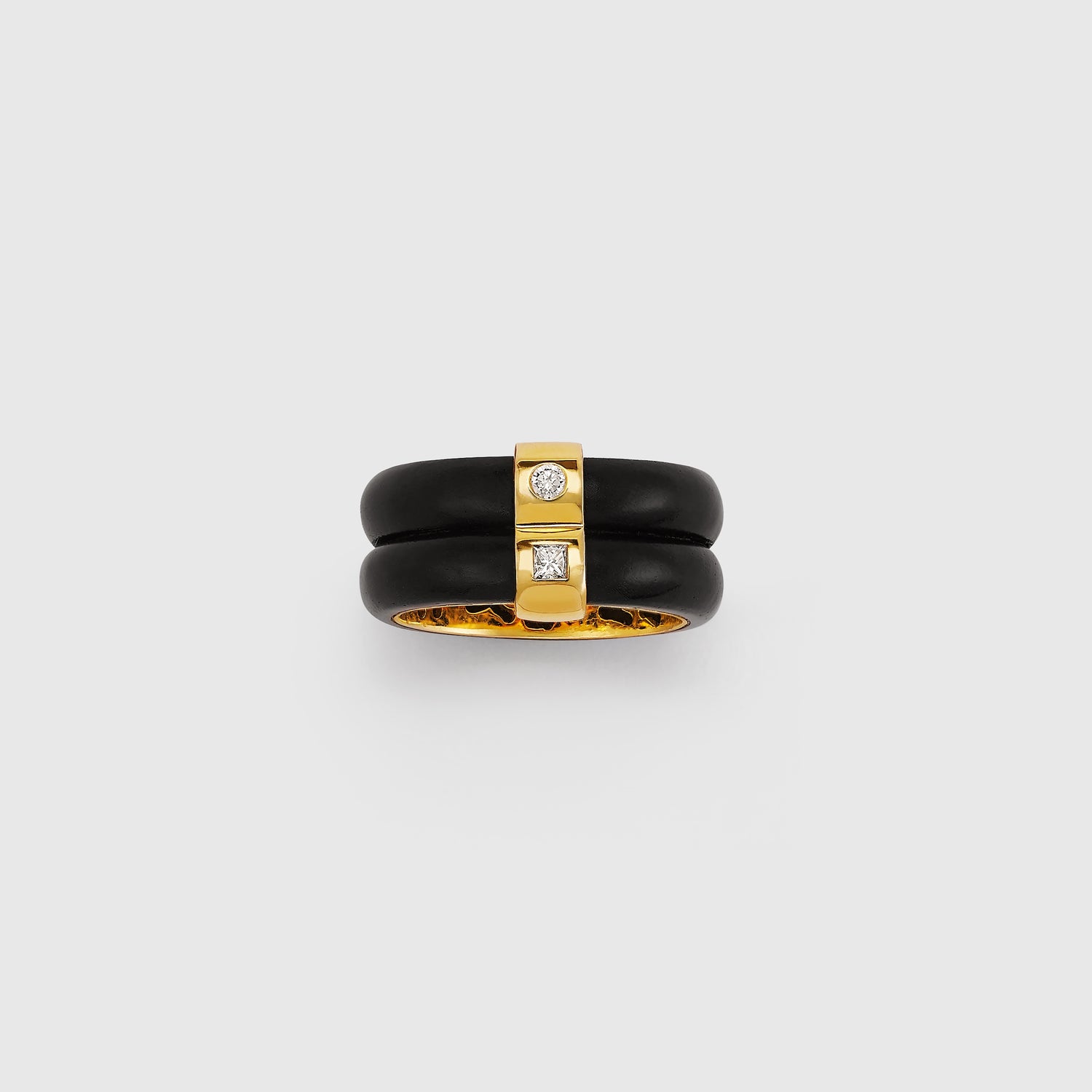 Double Black Wood Ring