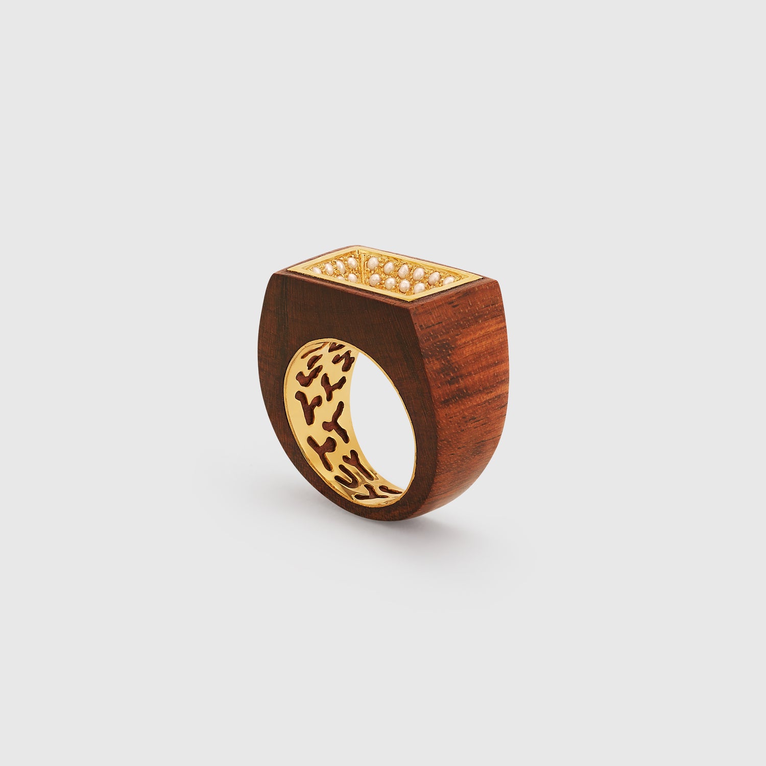 Pearl Pool Snake Wood Ring