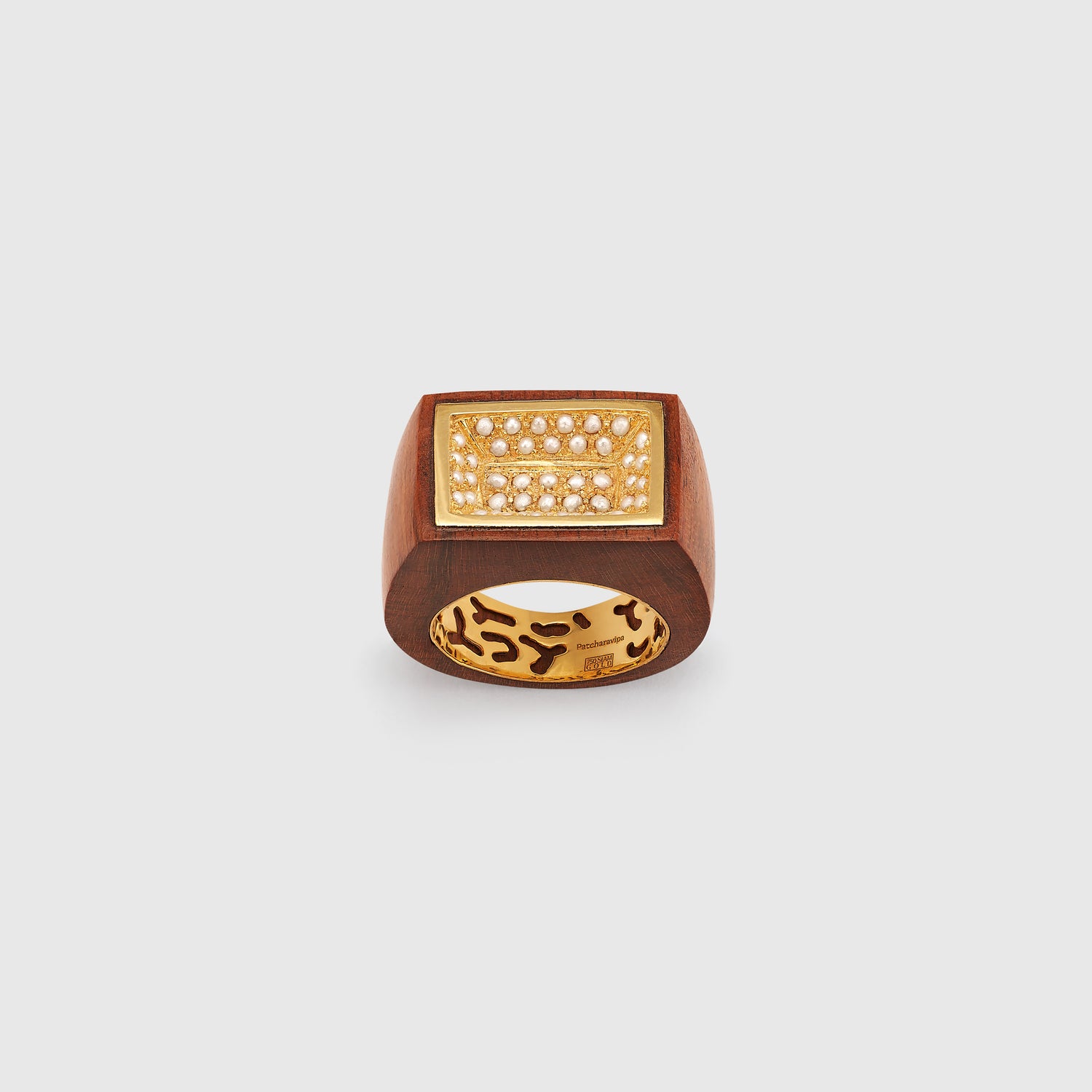 Pearl Pool Snake Wood Ring