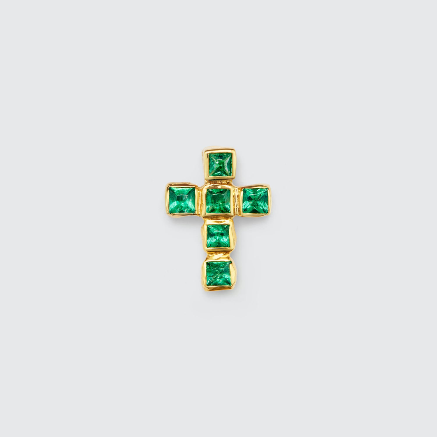 Emerald Grid Cross Necklace