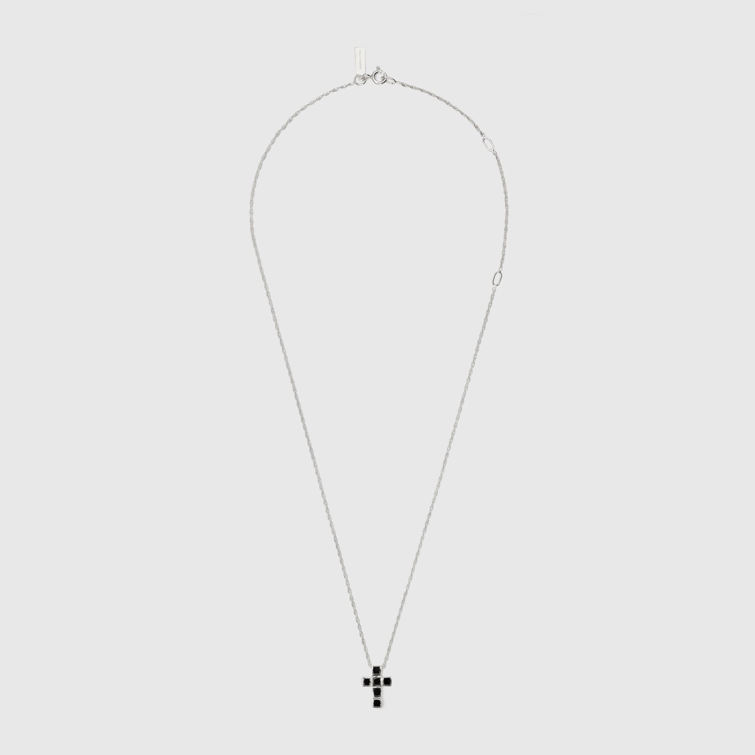 Black Diamond Grid Cross Necklace