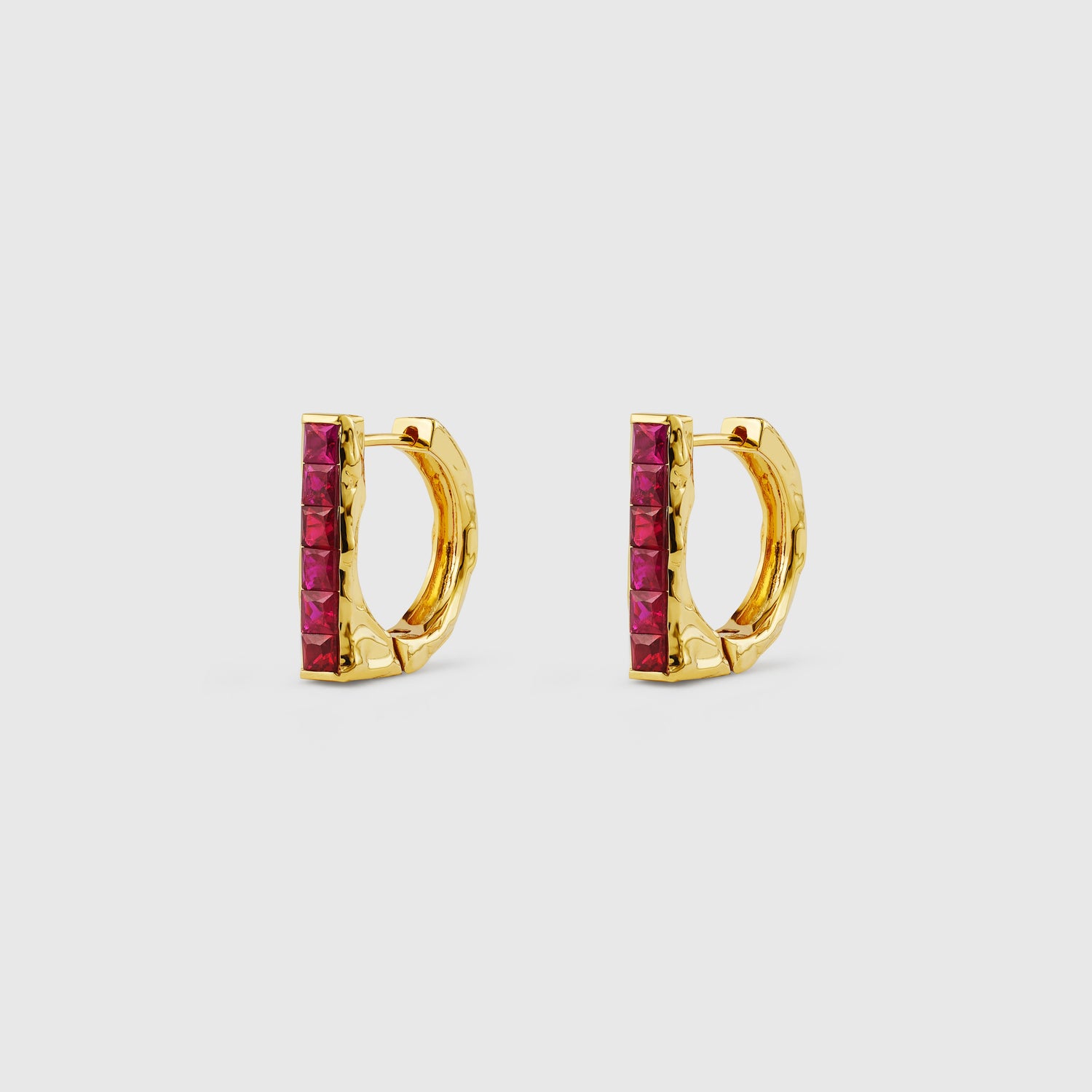 Ruby Track Earrings