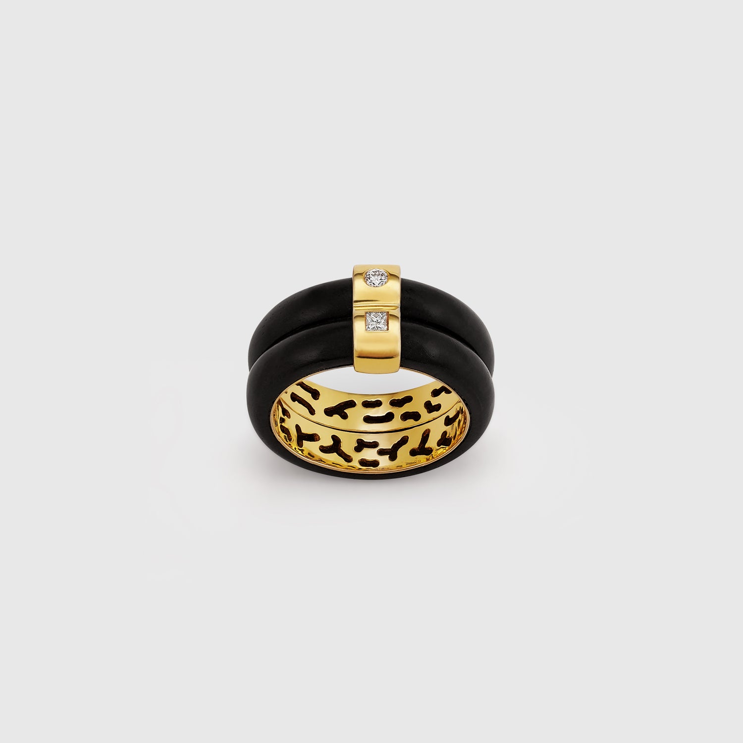 Double Black Wood Ring