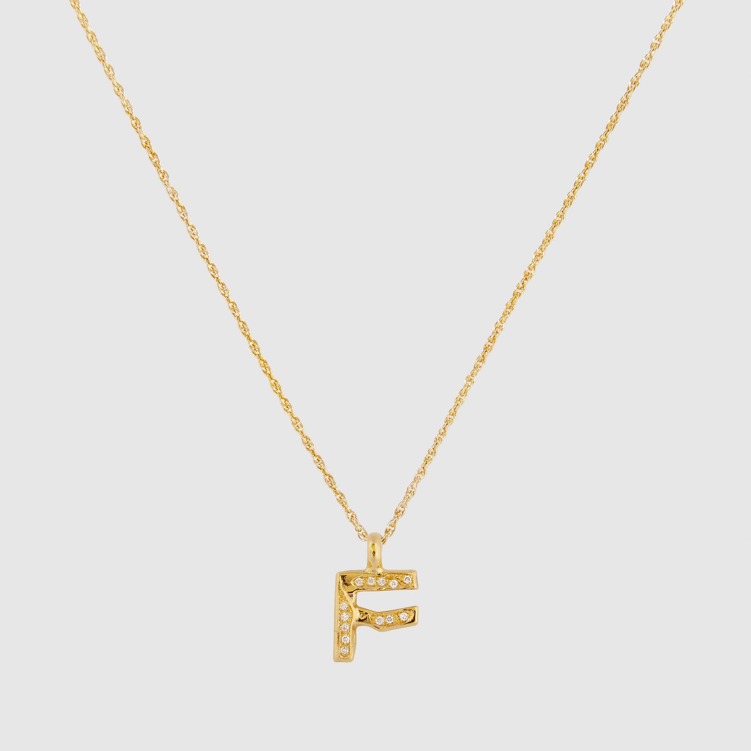 Diamond F Necklace