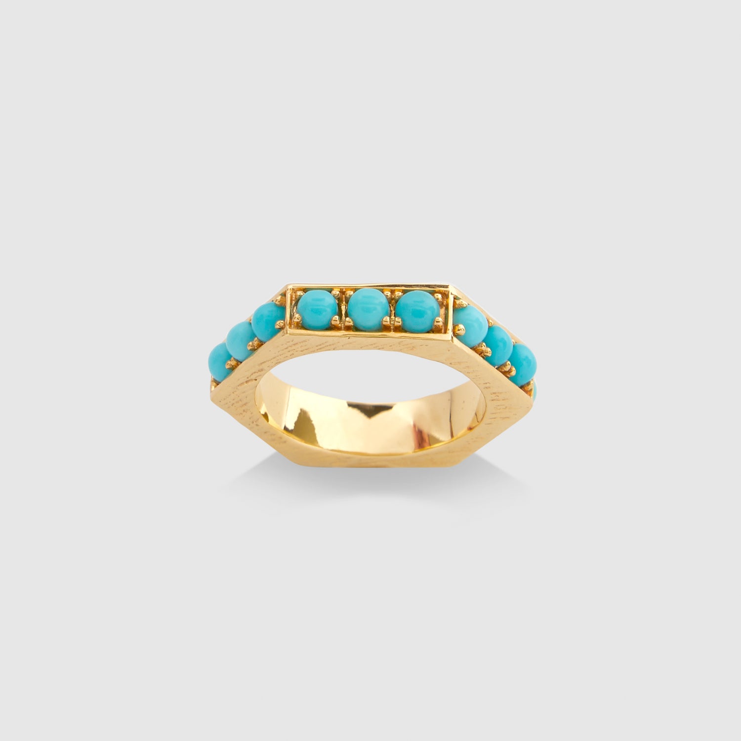 Blue Hexagon II Ring