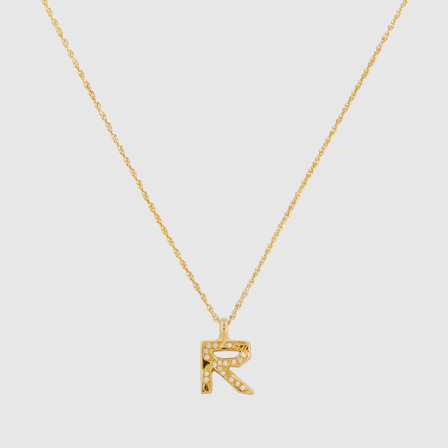 Diamond R Necklace